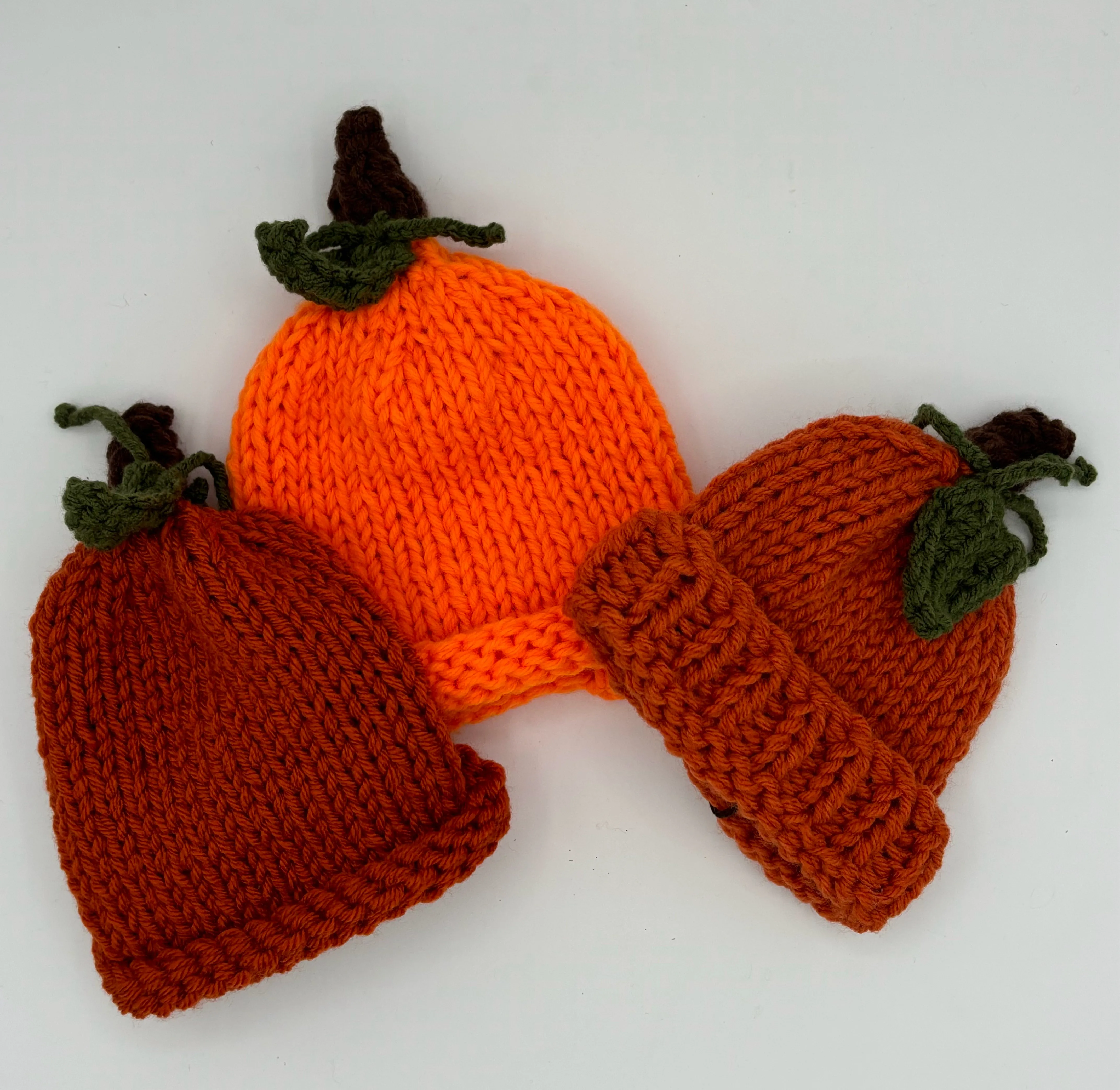 0-3 M Acrylic Knit Pumpkin Hat