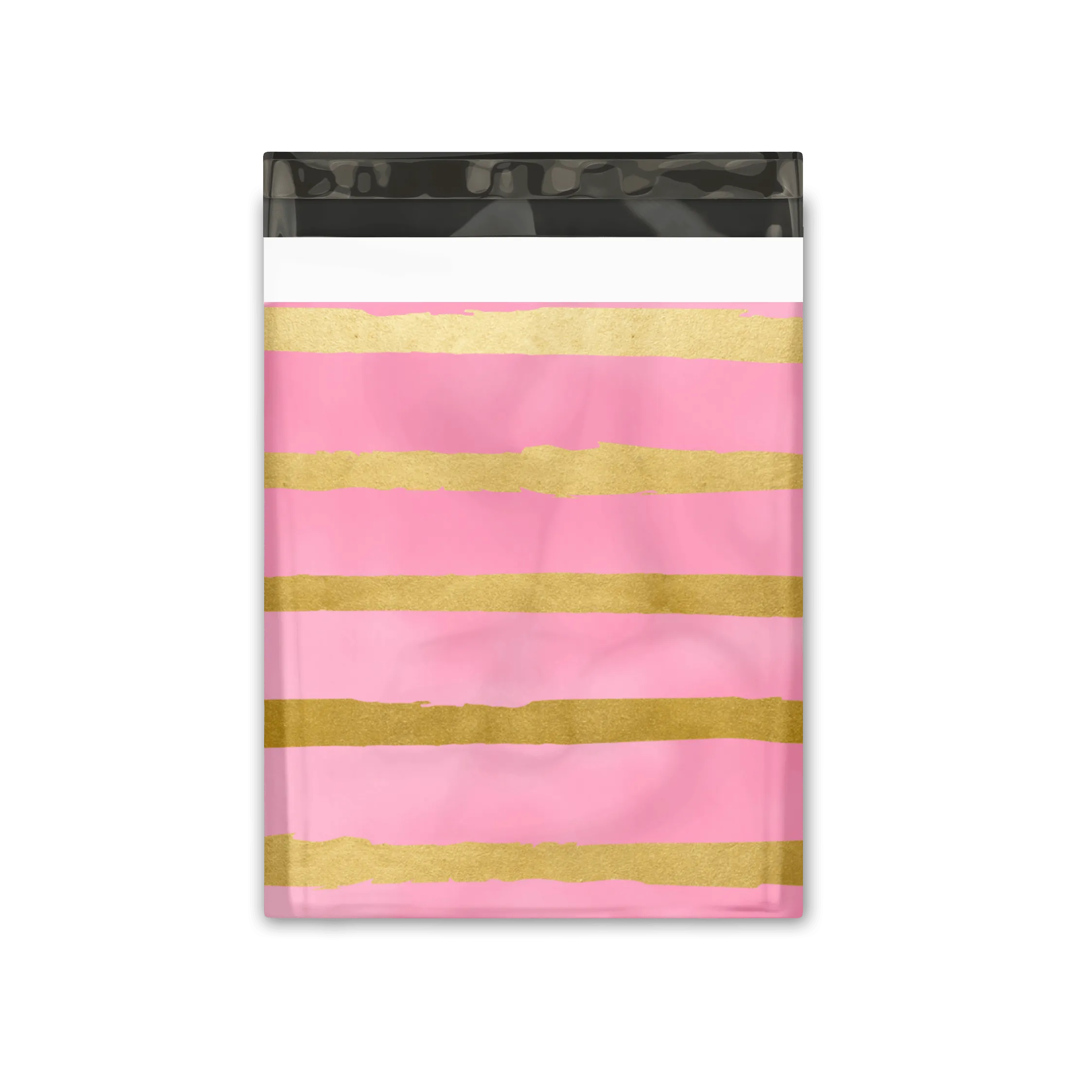 10x13 Pink and Gold Stripes Designer Poly Mailers Shipping Envelopes Premium Printed Bags