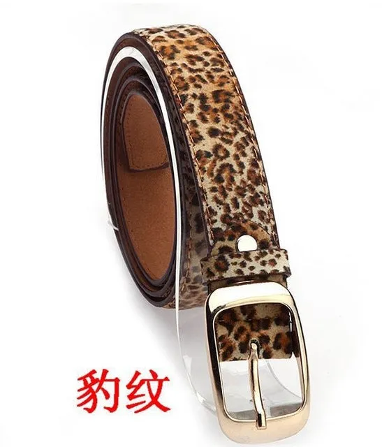 2017 Women Fashion Belts Cinturones Mujer  Ladies Faux Leather Metal Buckle Straps Girls Fashion Accessories