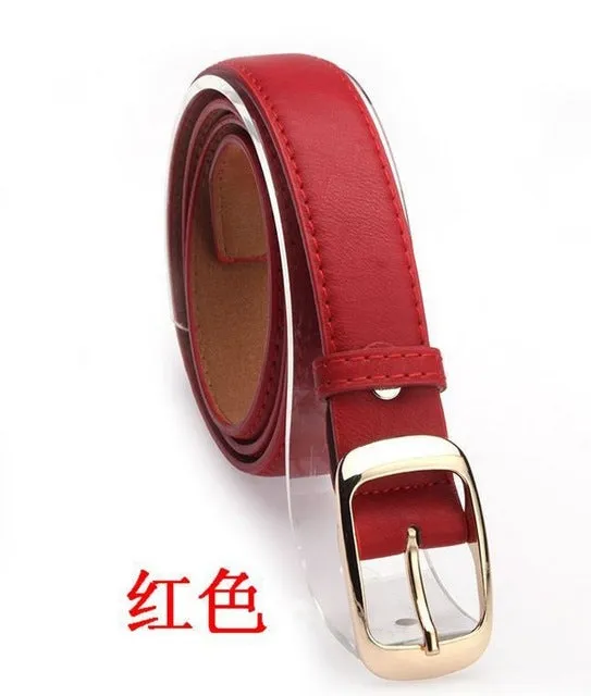 2017 Women Fashion Belts Cinturones Mujer  Ladies Faux Leather Metal Buckle Straps Girls Fashion Accessories