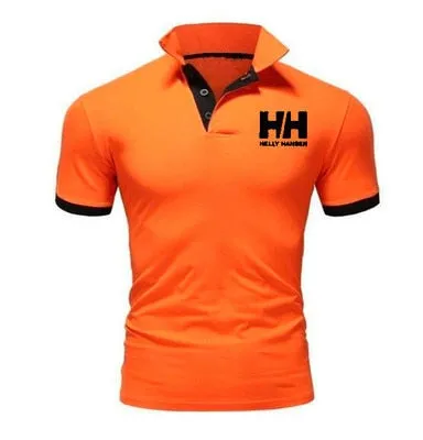 2019 New Fashion Helly Hansen Printed Men Polo Shirt Lapel Collar Slim Fit Tops Casual Classic Male Polos Shirts S-5XL