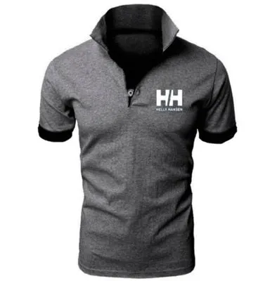 2019 New Fashion Helly Hansen Printed Men Polo Shirt Lapel Collar Slim Fit Tops Casual Classic Male Polos Shirts S-5XL