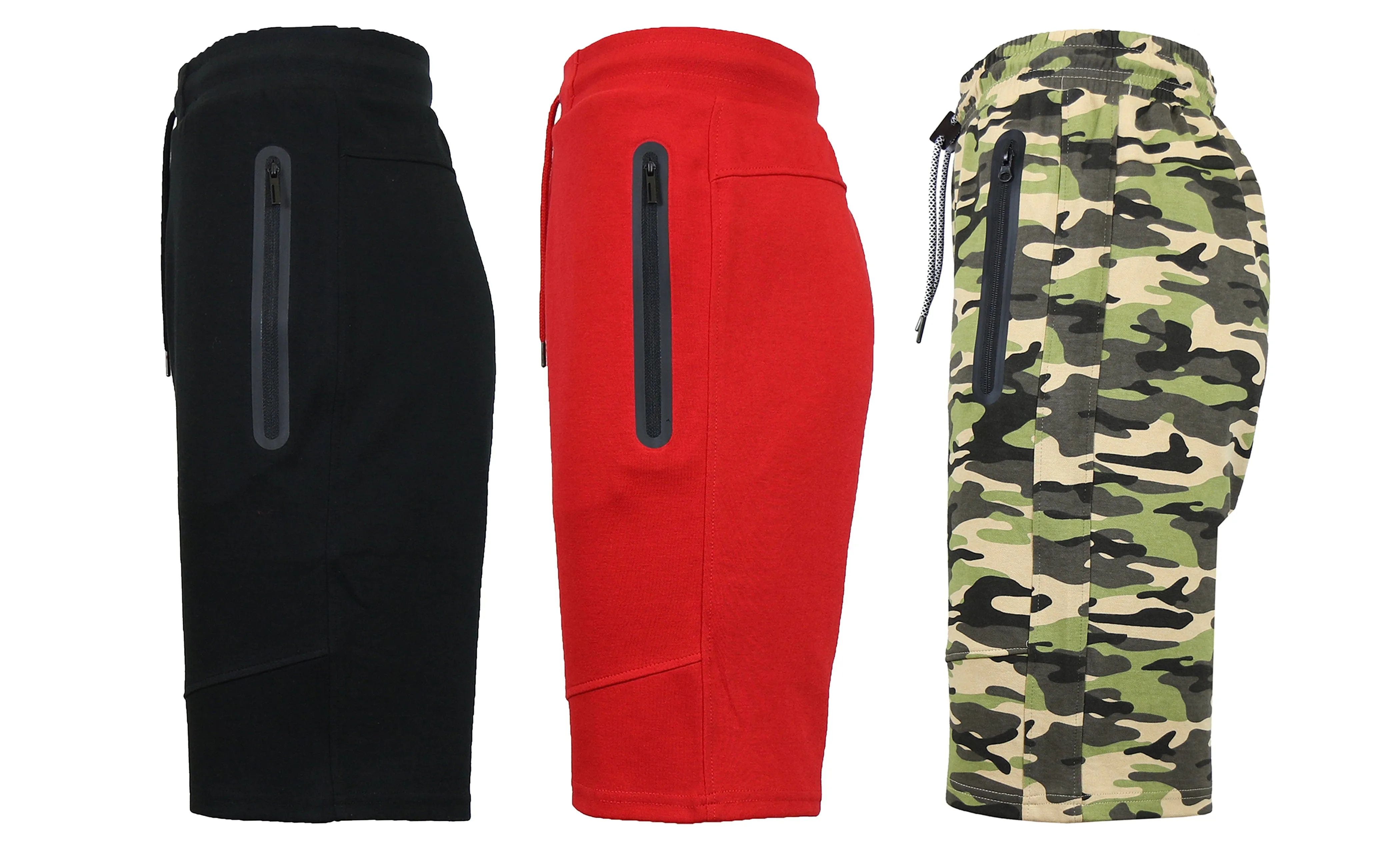 3-PACK Men's Tech Fleece Performance Active Shorts Set