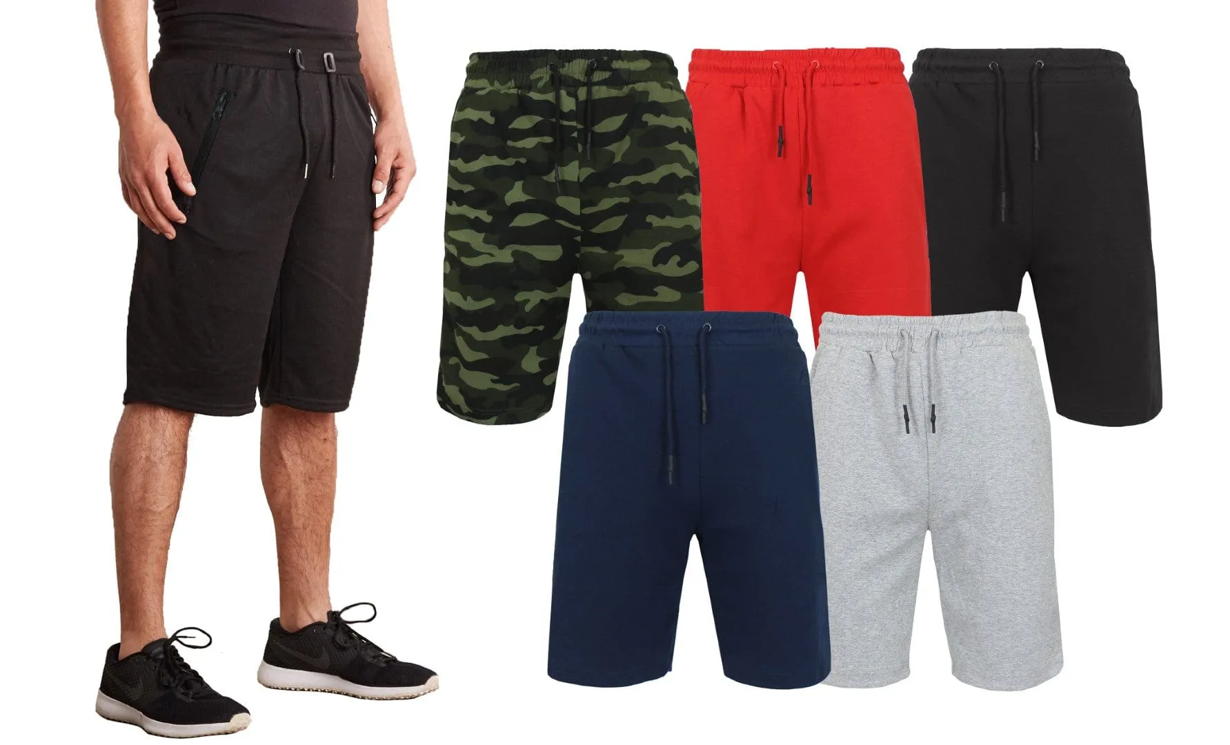 3-PACK Men's Tech Fleece Performance Active Shorts Set