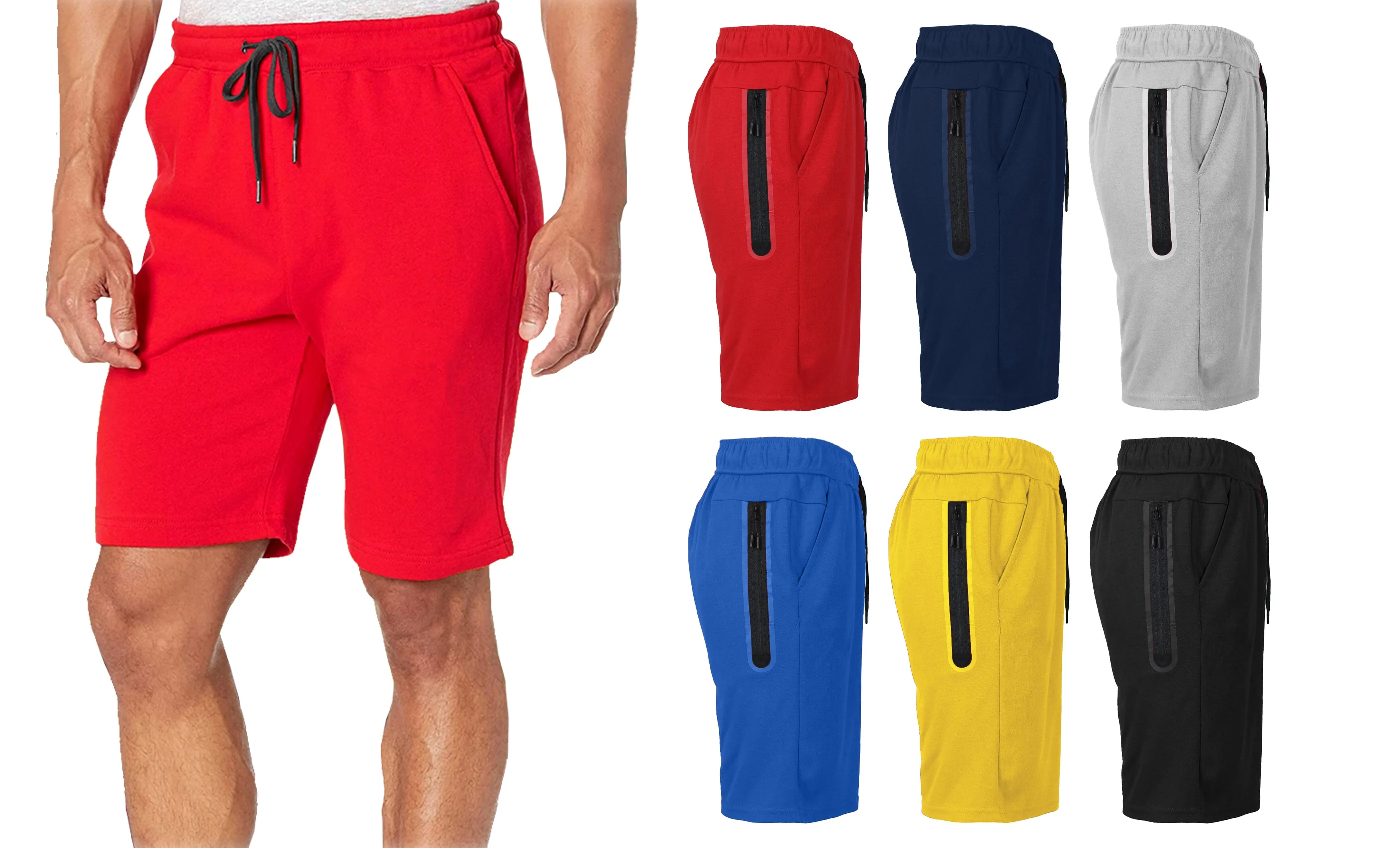 3-PACK Men's Tech Fleece Performance Active Shorts Set