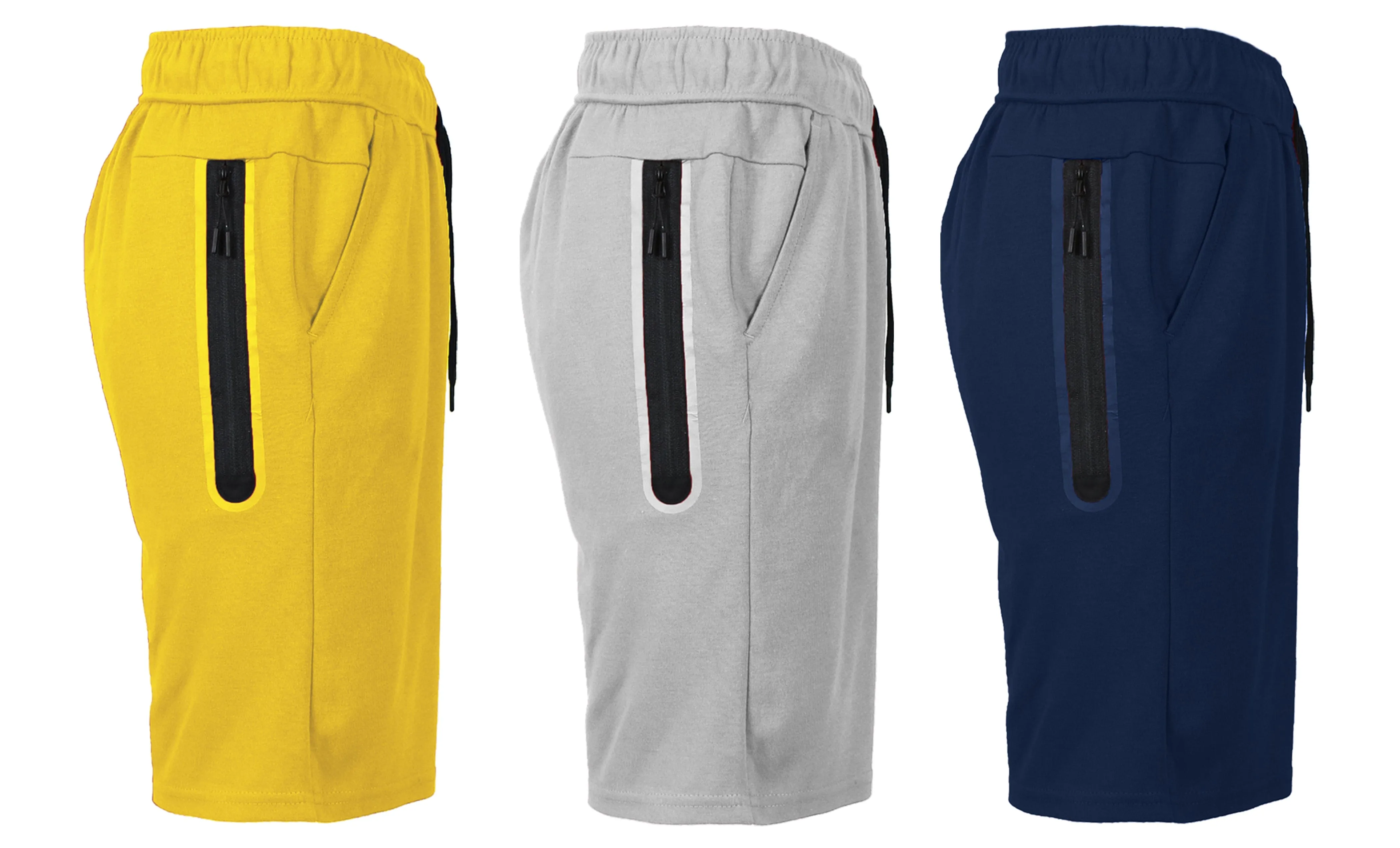 3-PACK Men's Tech Fleece Performance Active Shorts Set