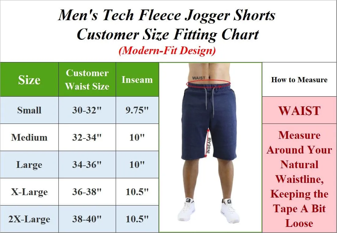 3-PACK Men's Tech Fleece Performance Active Shorts Set