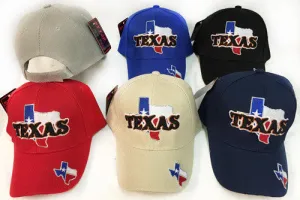 adjustable baseball hat texas lone star map Case of 24