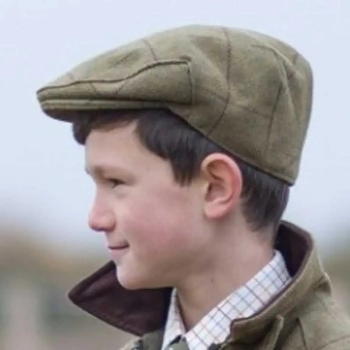 ALAN PAINE Rutland Cap - Kids Tweed - Lichen