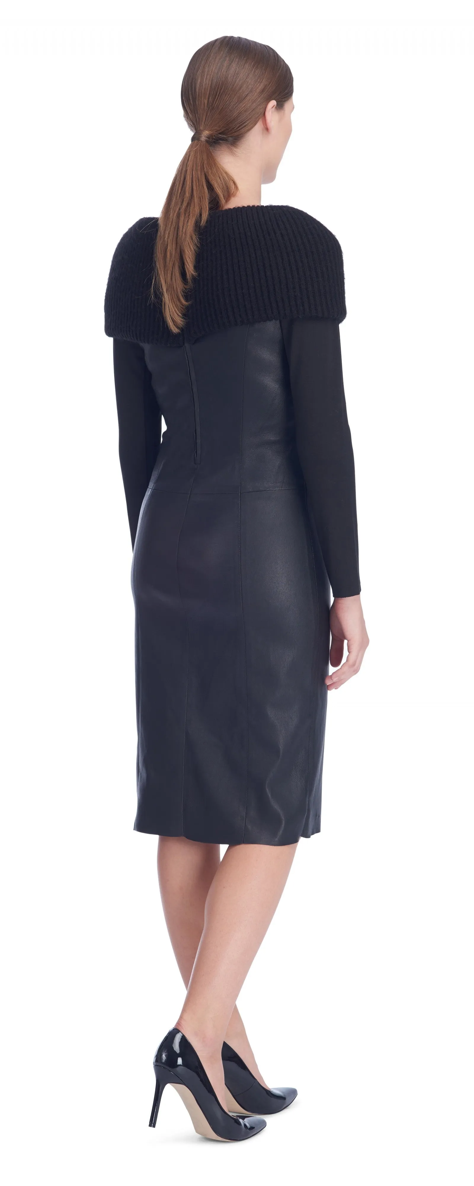 Angelique Black Stretch Leather Dress