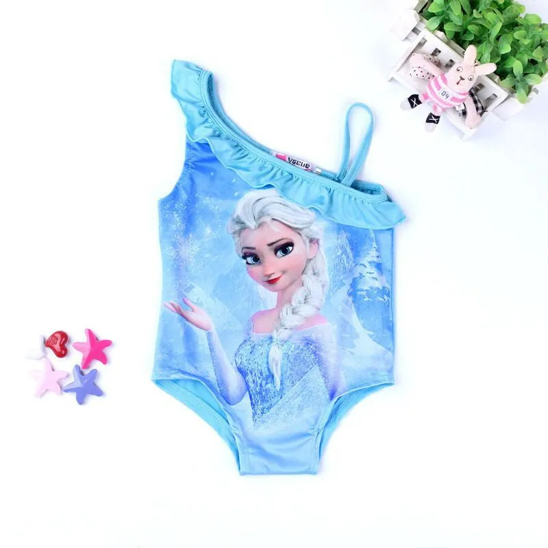 Baby Girls Swimwear Toddler Swimsuit Character Queen Elsa Anna biquini infantil Children Kids One piece Girls Bathing Suit