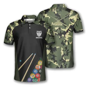 Billiard Camouflage Custom Billiard Shirts for Men, Gift for Team Billiard, Billiard Lover