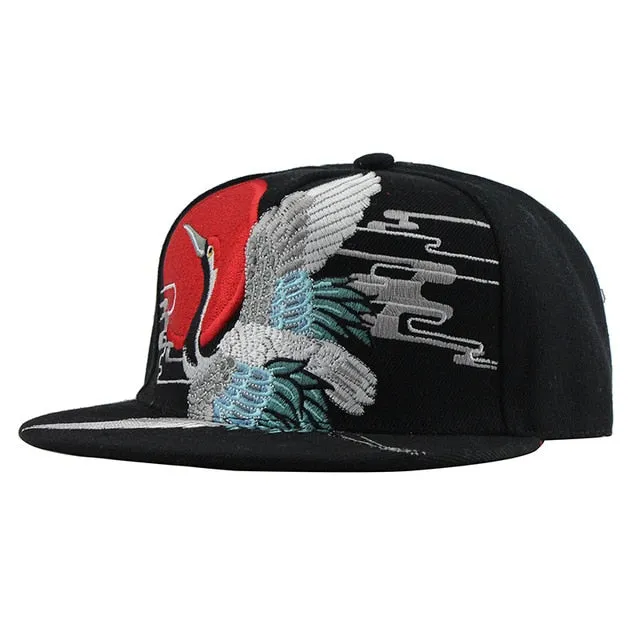 Bird Embroidery Street Style Snapback Hip Hop Cap