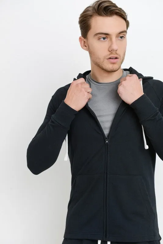 Black Zip-Up Hoodie Jacket