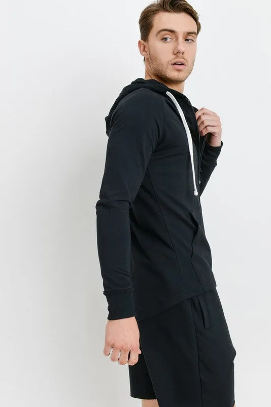 Black Zip-Up Hoodie Jacket