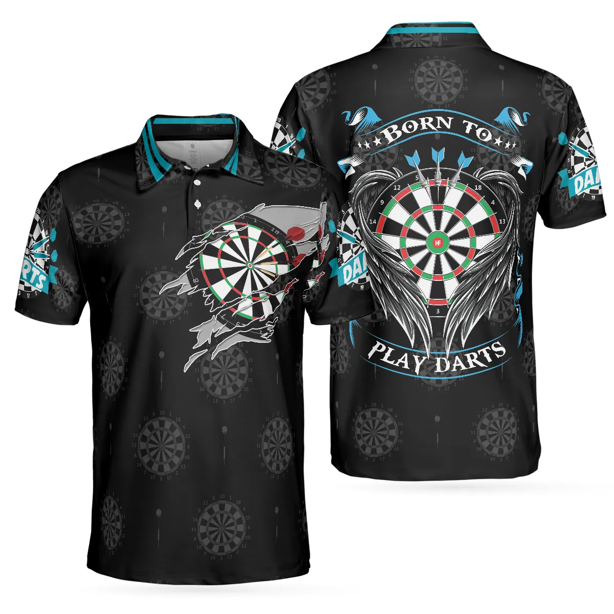 Born To Play Darts Shirt For Men Polo Shirt, Black Darts Shirt, Top Gift Idea For Male Darts Players