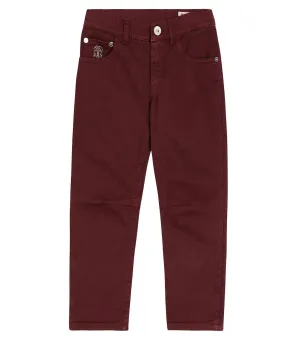 Brunello Cucinelli Kids barrel fit jeans, red