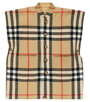 Burberry Kids vintage check reversible wool vest, beige