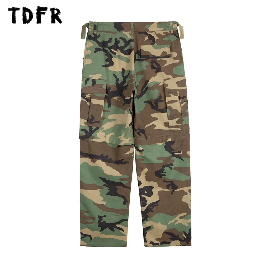 Camouflage Cargo Pants - Safari Style - Multi-pocket Straight Loose Trousers