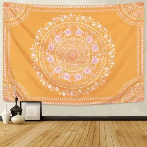 Canary & Pink Floral Tapestry