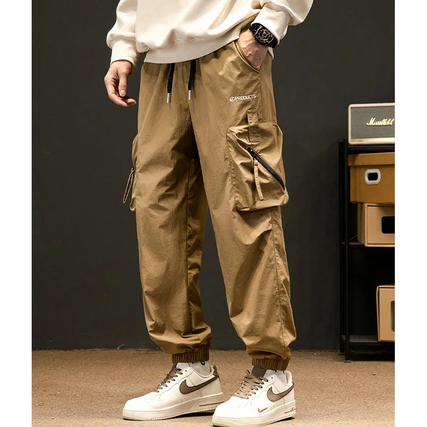 Casual Elasticity Tapered Thin Loose Fit Cargo Pants