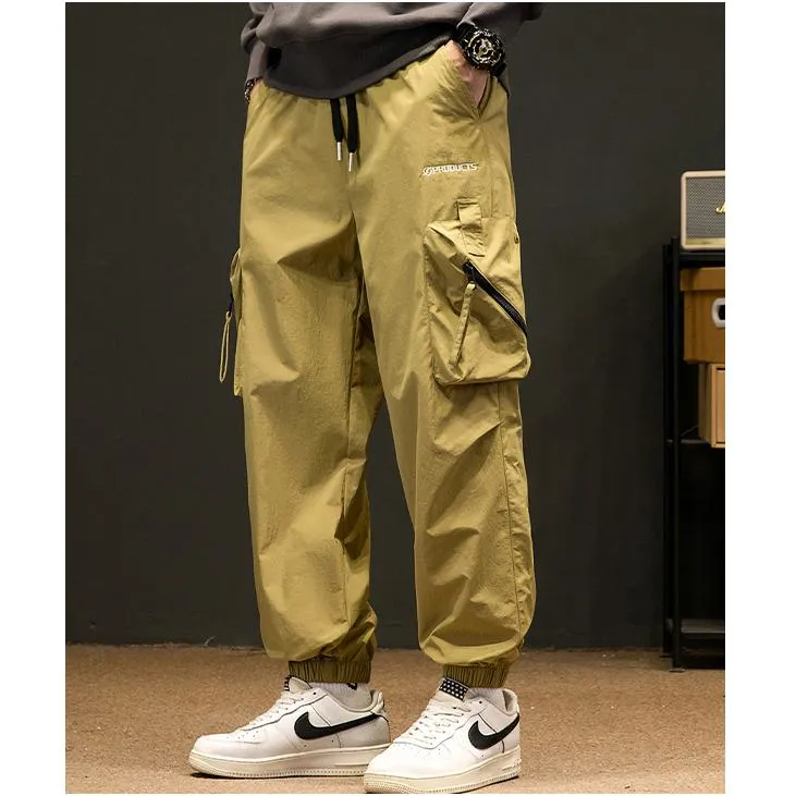 Casual Elasticity Tapered Thin Loose Fit Cargo Pants