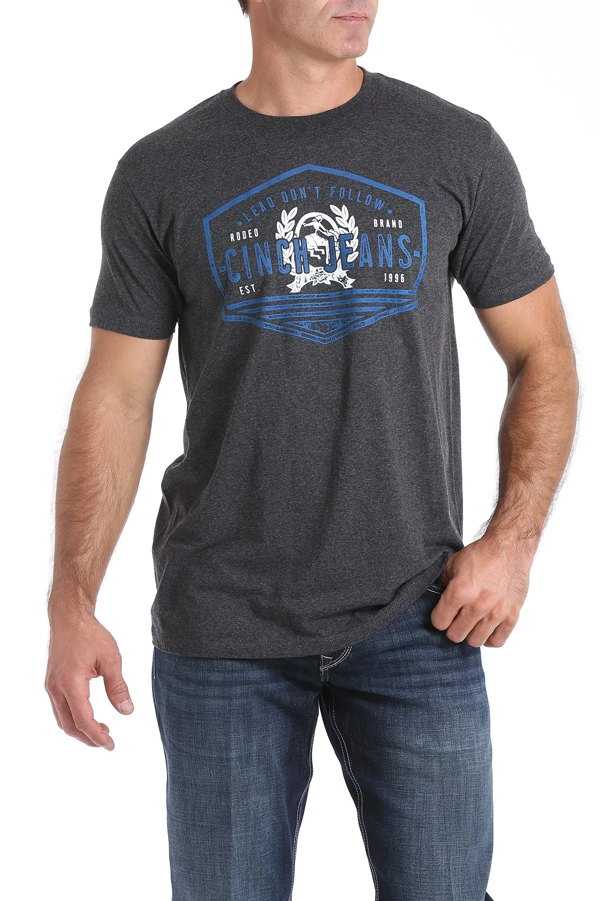 Cinch Mens Classic Logo Tee - Black Heather - MTT1690374