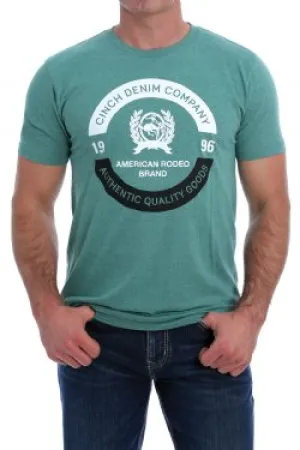 CINCH MEN'S CREW NECK LOGO TEE - HEATHER GREEN - MTT1690433