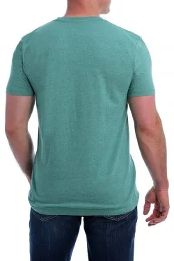 CINCH MEN'S CREW NECK LOGO TEE - HEATHER GREEN - MTT1690433