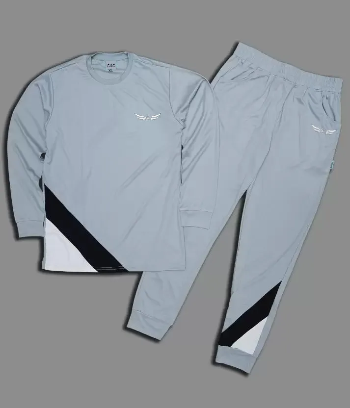 Colorblock Men Track Suit - Grey