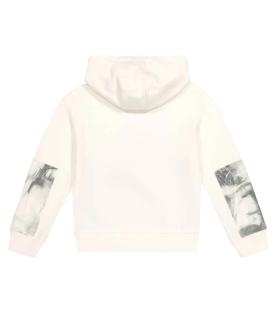 Cotton hoodie with C print. COMPANY KIDS, white