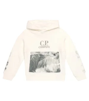 Cotton hoodie with C print. COMPANY KIDS, white