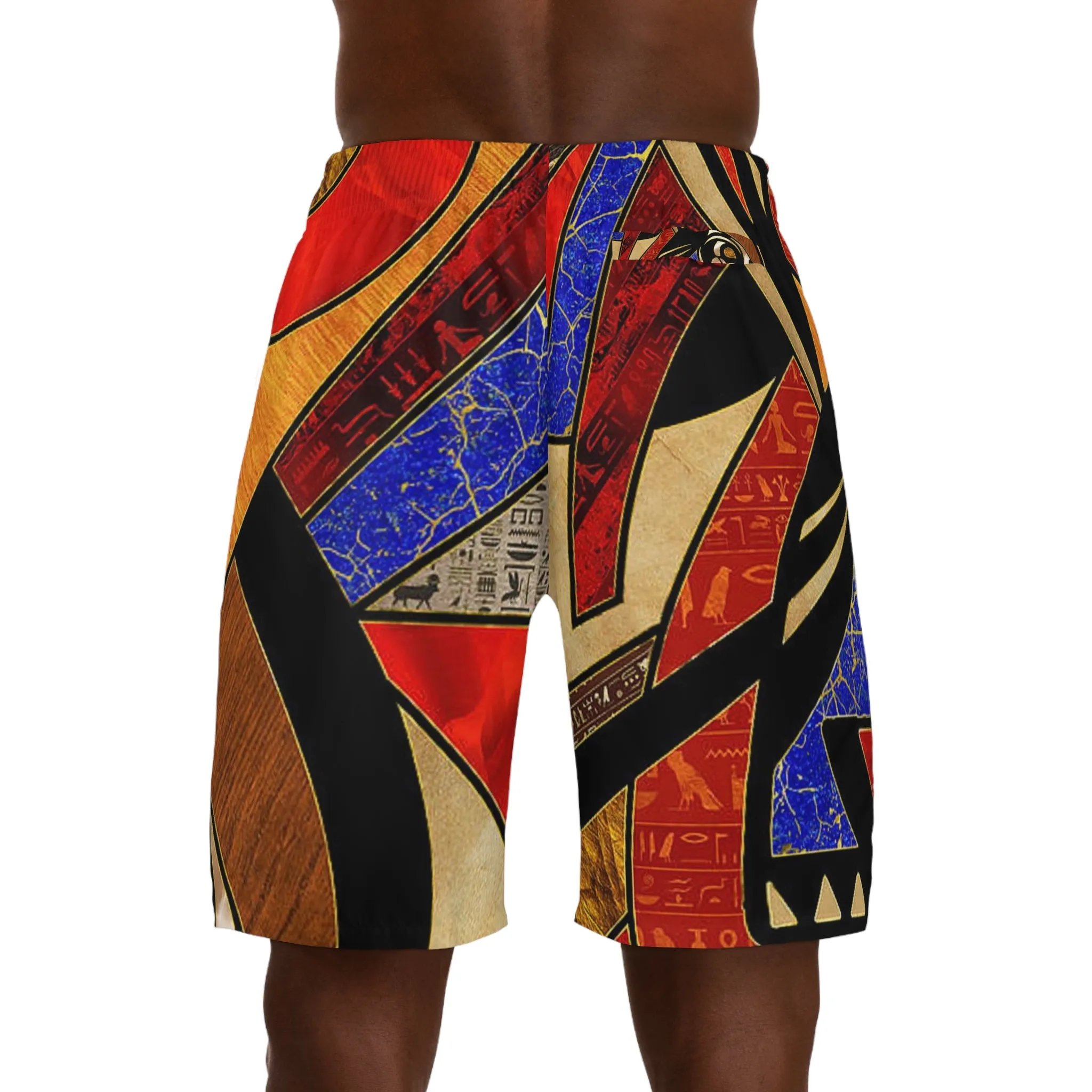 Crowgodshi Men's Hawaiian Egyptian Abstract Shorts