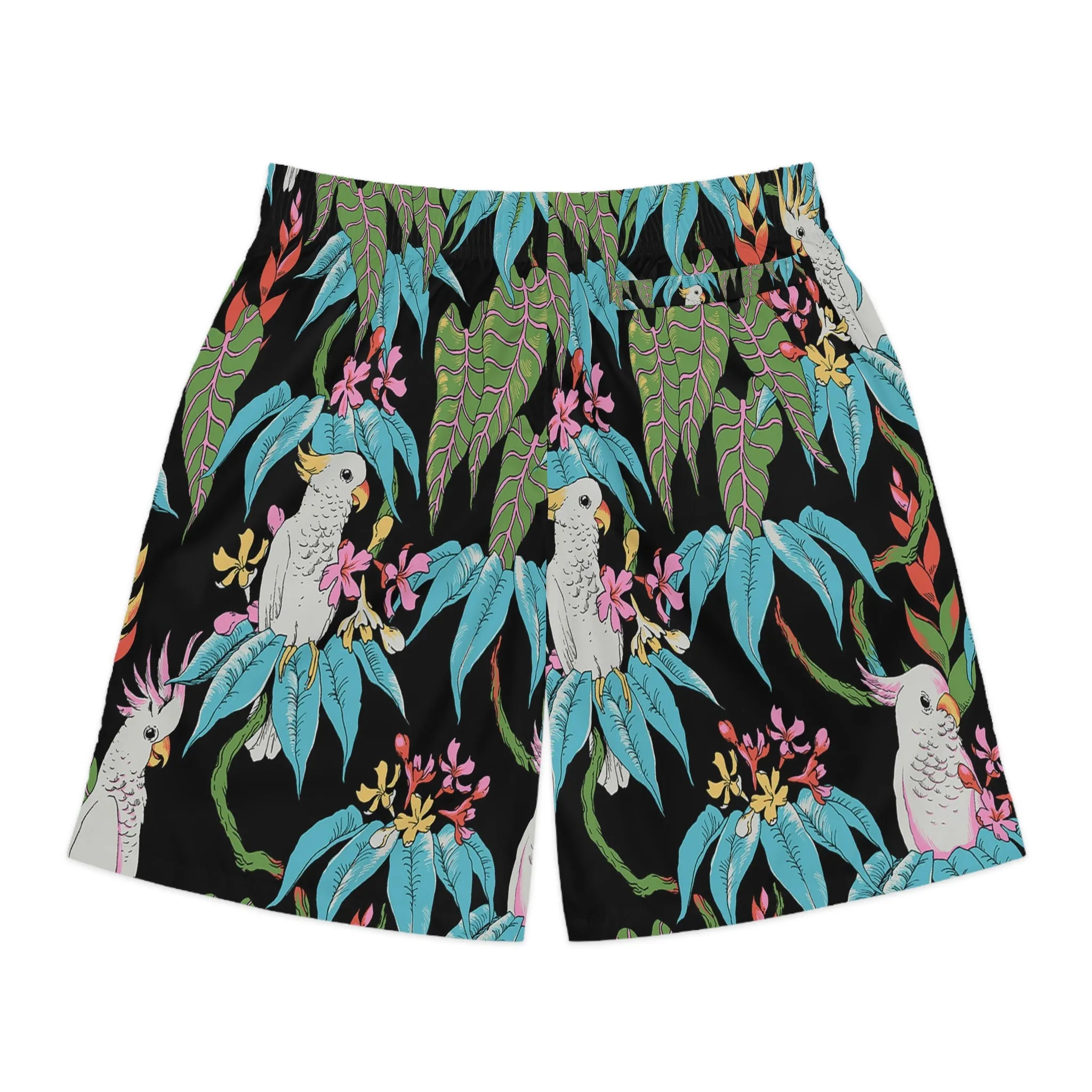 Crowgodshi Men's Hawaiian Tropical Birds Shorts