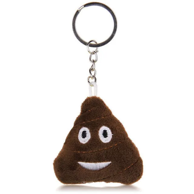 Cute Emoji Emotion Soft Stuffed Plush Yellow Toy Keyring Fob Cushions bag decoration bag accessories