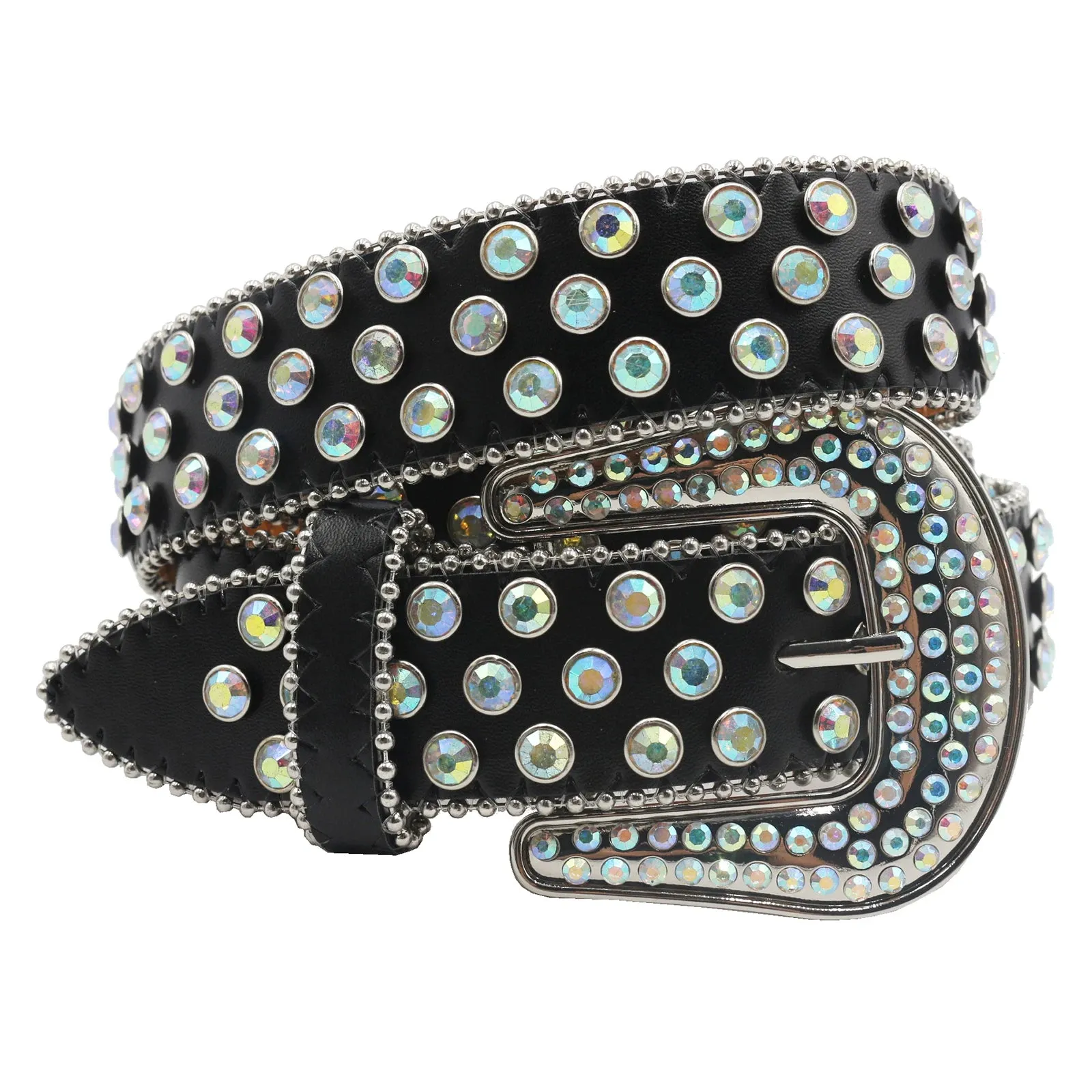 Diamond Rhinestone Belt Fashion Luxury Crystal Studded Pin Buckle Belt