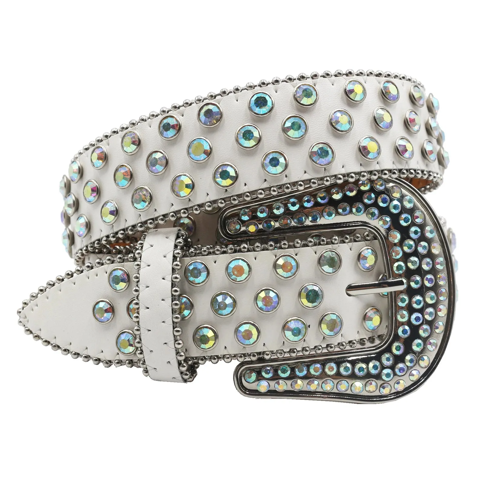 Diamond Rhinestone Belt Fashion Luxury Crystal Studded Pin Buckle Belt