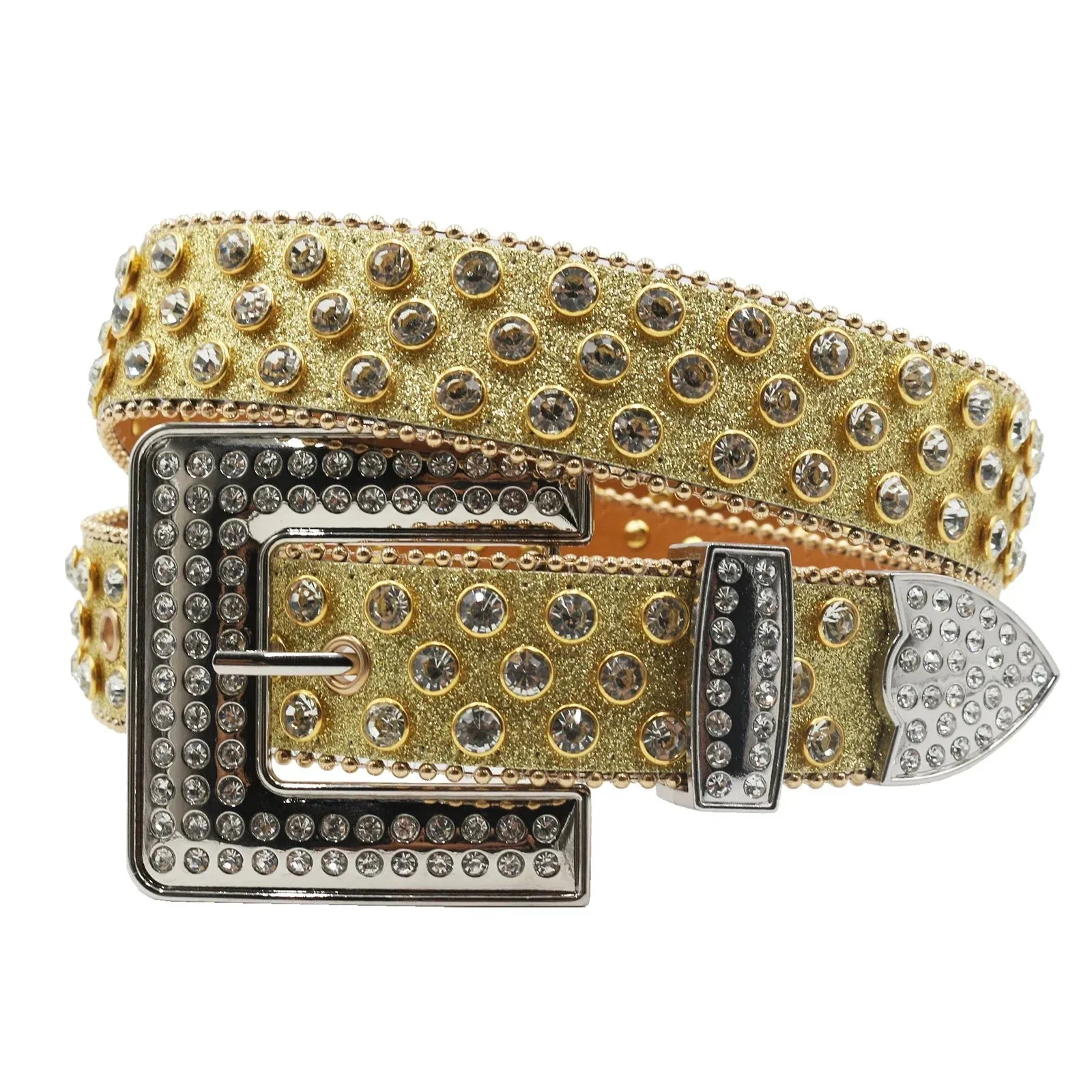 Diamond Rhinestone Belts Fashion Crystal Studded Pin Buckle Belt