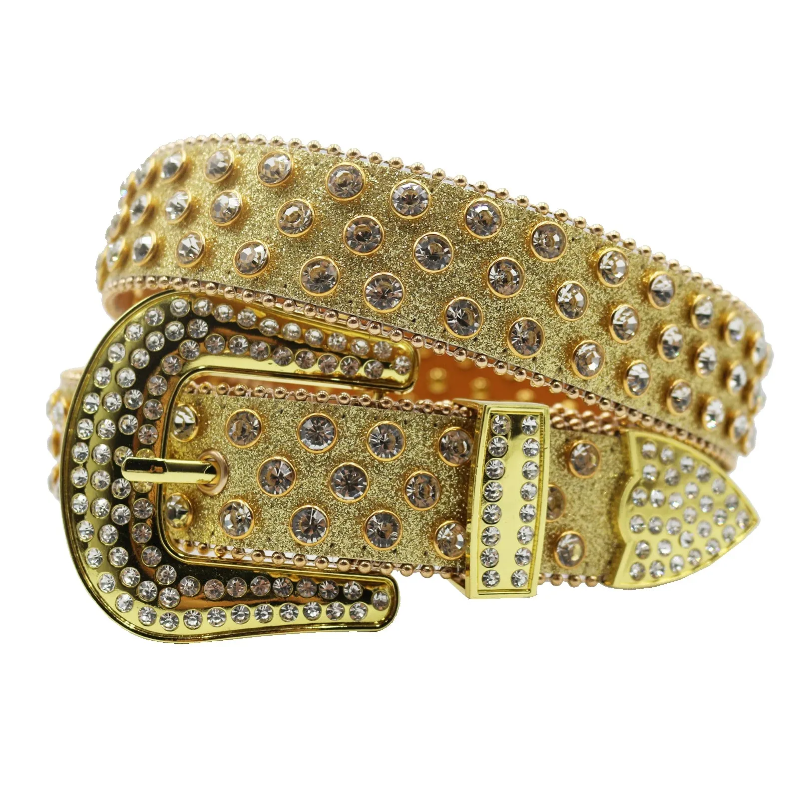 Diamond Rhinestone Belts Fashion Crystal Studded Pin Buckle Belt