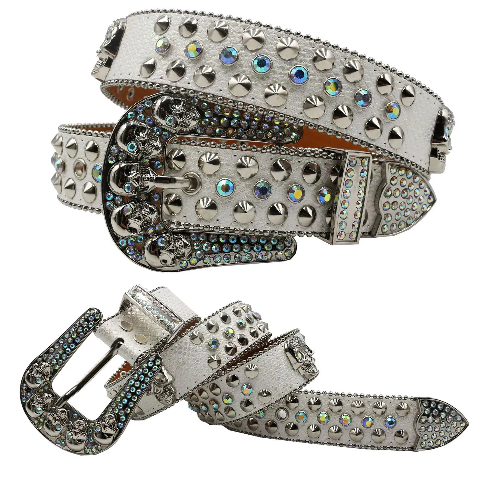 Diamond Rhinestone Belts Fashion Crystal Studded Pin Buckle Belt