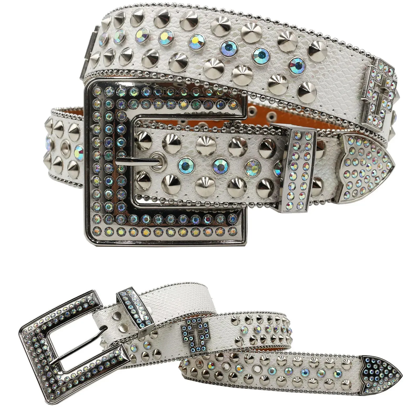 Diamond Rhinestone Belts Fashion Crystal Studded Pin Buckle Belt