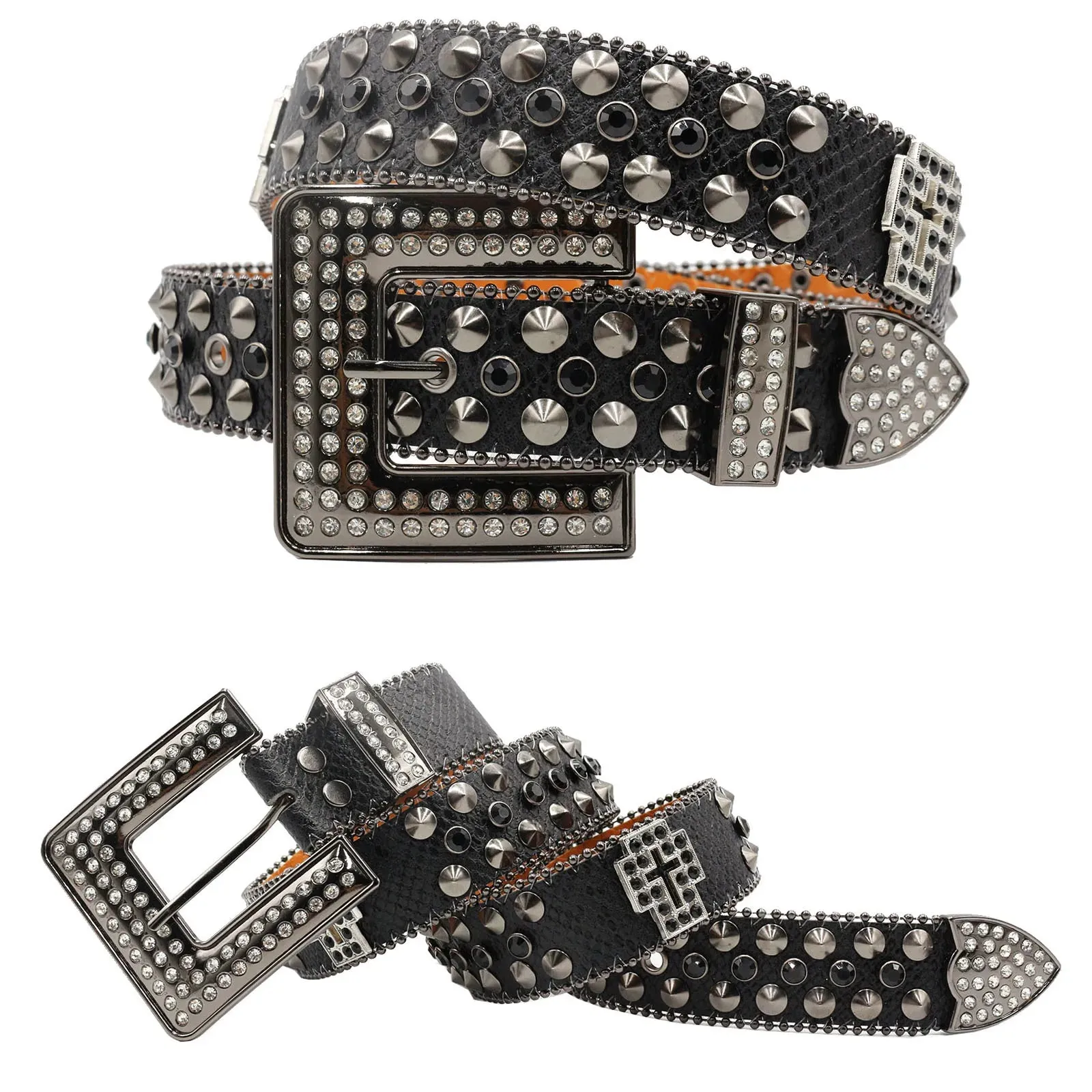 Diamond Rhinestone Belts Fashion Crystal Studded Pin Buckle Belt