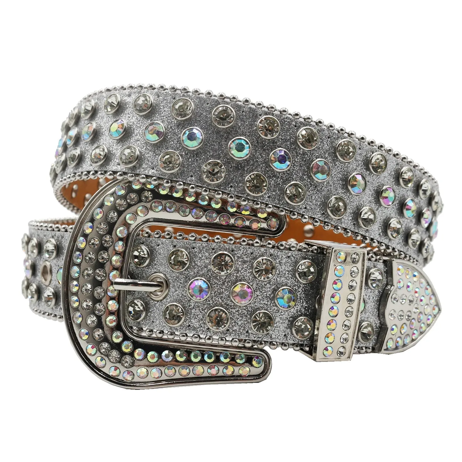 Diamond Rhinestone Belts Fashion Crystal Studded Pin Buckle Belt