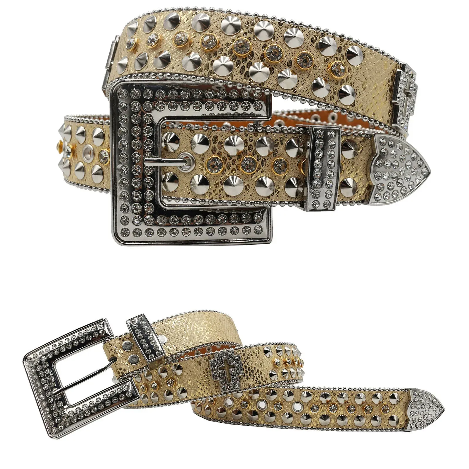 Diamond Rhinestone Belts Fashion Crystal Studded Pin Buckle Belt