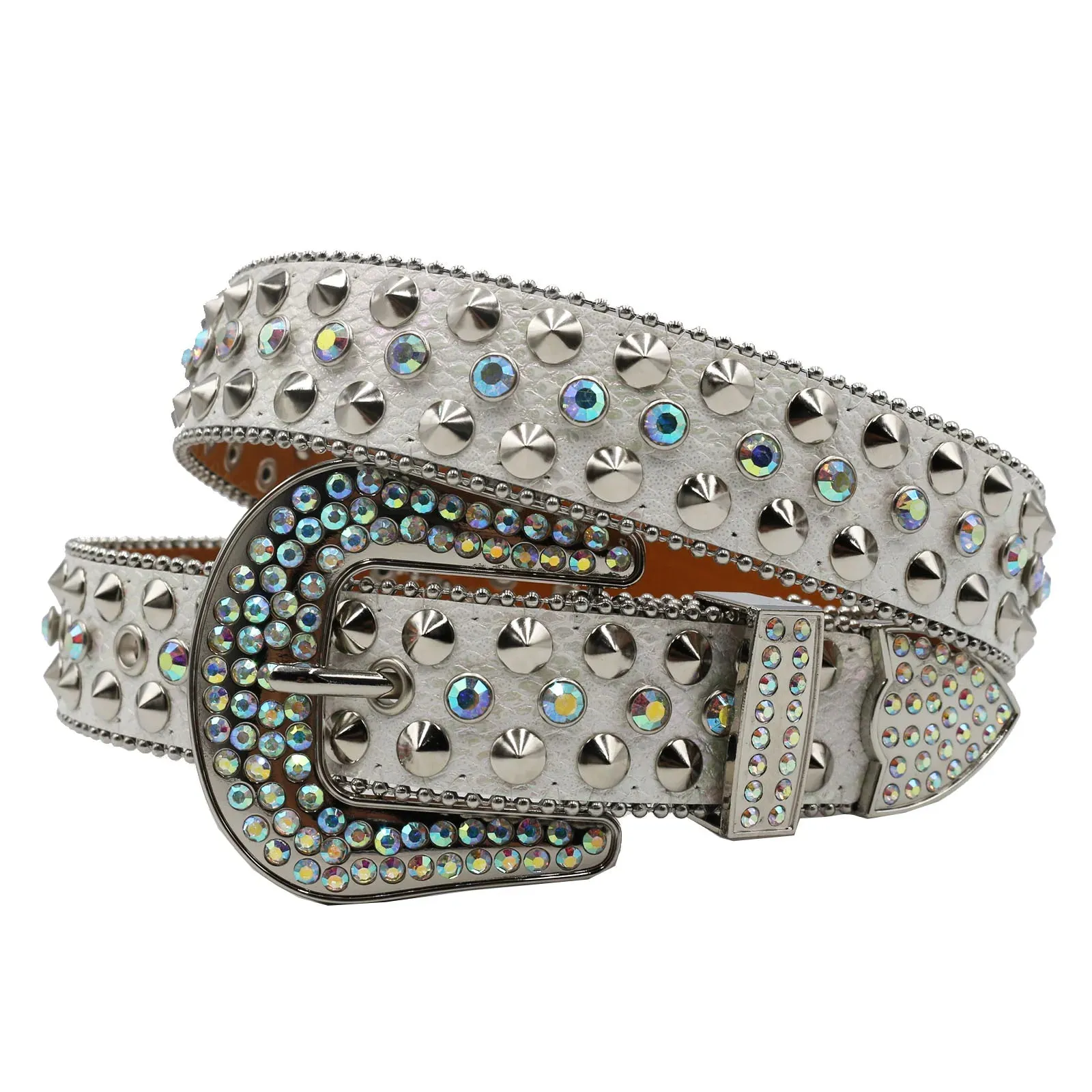 Diamond Rhinestone Belts Fashion Crystal Studded Pin Buckle Belt