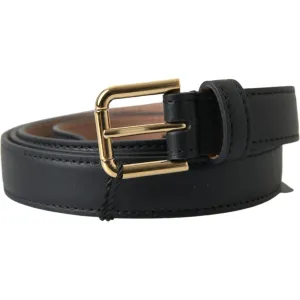 Dolce & Gabbana Elegant Italian Leather Belt with Metal Buckle