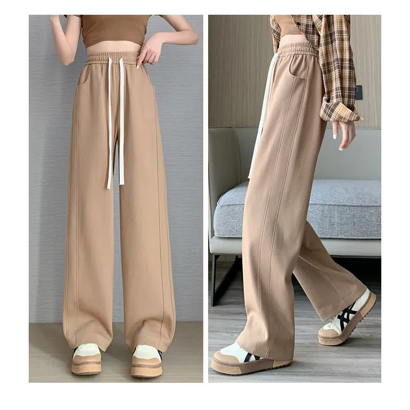 Draping Floor-Length Loose Fit Sports Street Style Pants