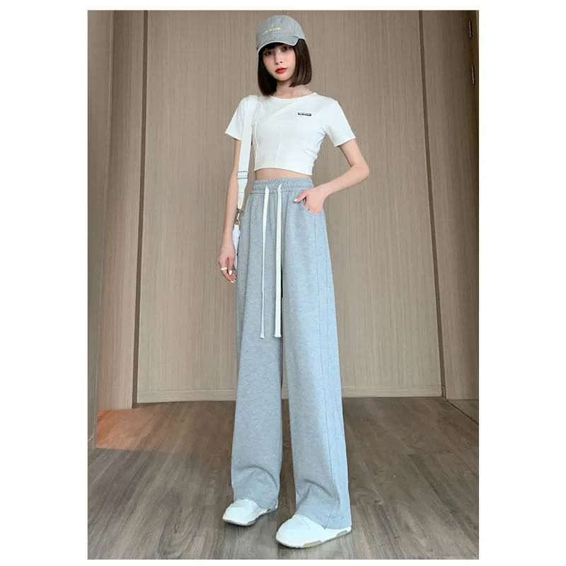 Draping Floor-Length Loose Fit Sports Street Style Pants