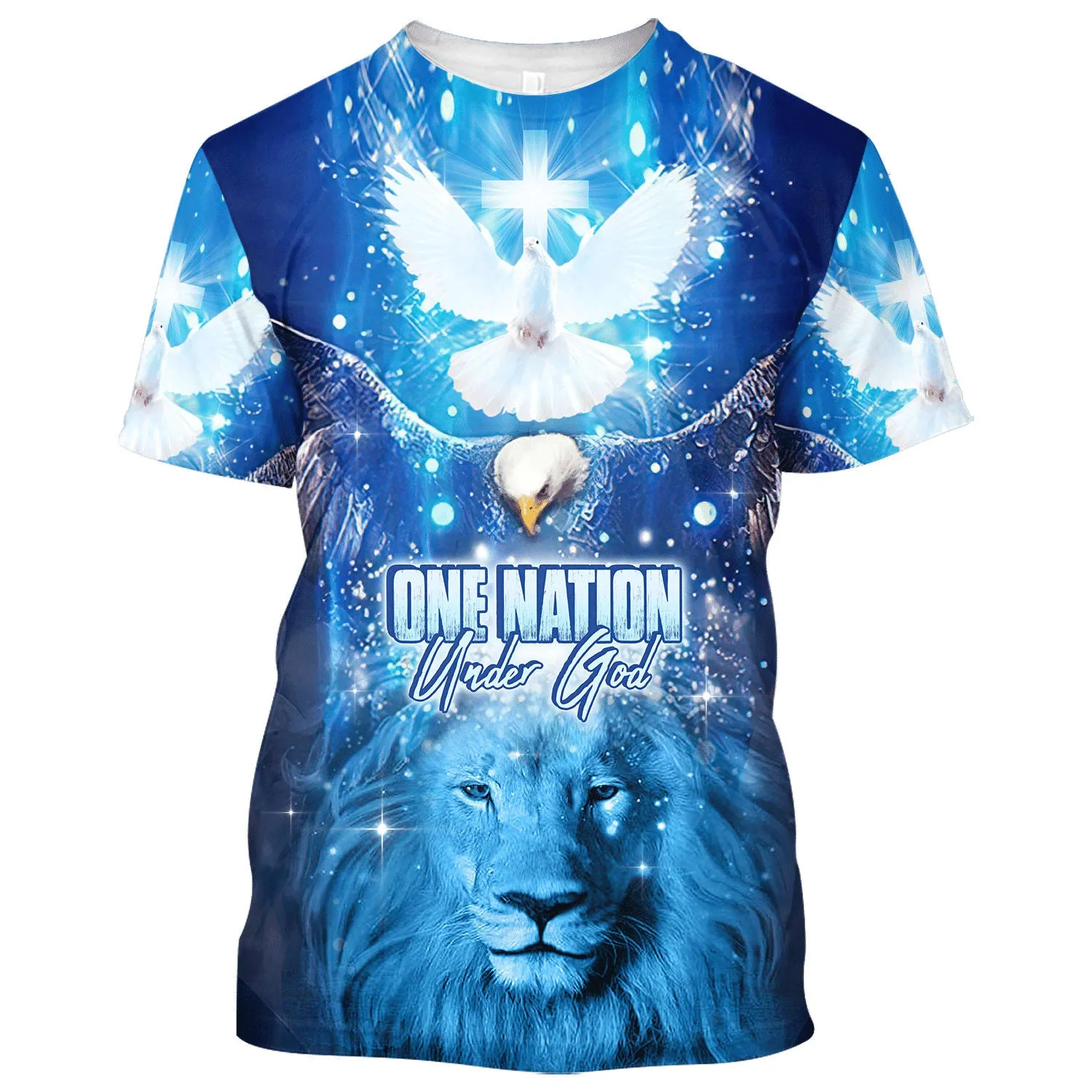 Eagle Jesus One Nation Under God 3d All Over Print Shirt - Christian 3d Shirts For Men Women