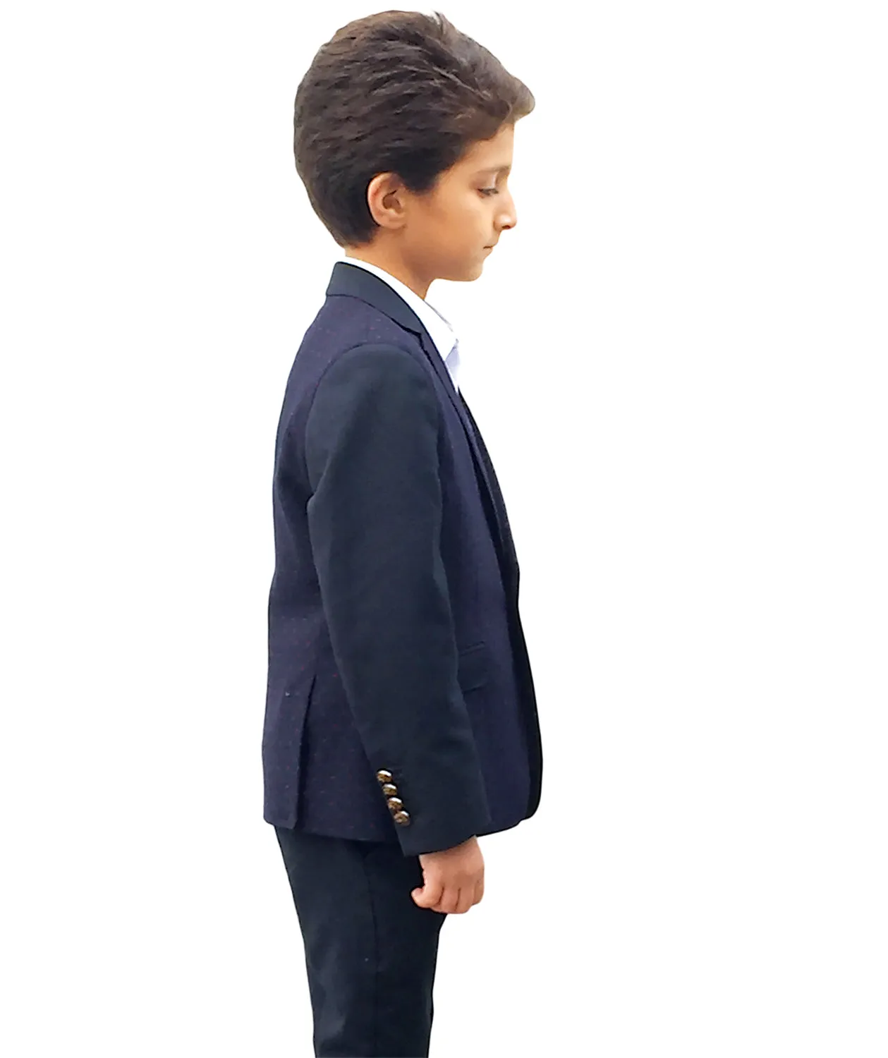 ELIE BALLEH Boys NAVY Diamond Dot Blazer JACKET